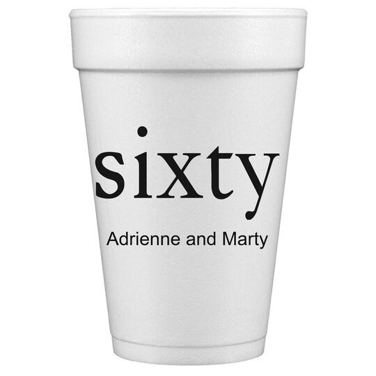 Big Number Sixty Styrofoam Cups